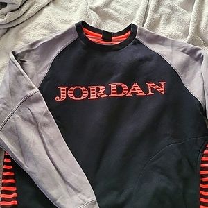 Jordan Black and Gray Sweatshirt with Red Accents